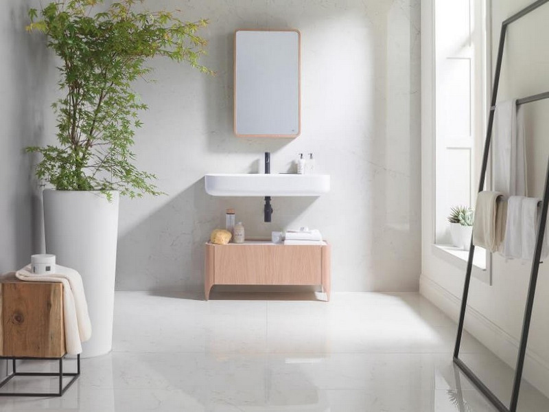 Phòng tắm màu trắng phong cách Bắc Âu