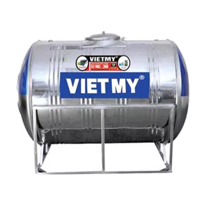 Bồn nước Việt Mỹ Inox 304 ngang - 3500L (Ø1360)